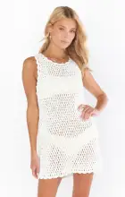 Sweeney Dress ~ Bright White Crochet(XS)