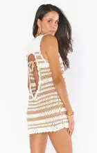 Sweeney Dress ~ Tanlines Stripe Crochet Knit(XS)