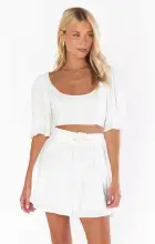 Fiona Skirt ~ White Linen(XS)