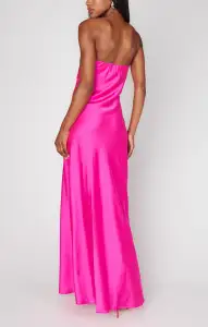 Taylor Tube Dress ~ Hot Pink Luxe Satin(XS)