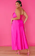 Taylor Tube Dress ~ Hot Pink Luxe Satin(XS)