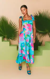 Garden Midi Dress ~ Multi Piccadilly Floral(XS)