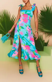 Garden Midi Dress ~ Multi Piccadilly Floral(XS)