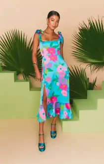 Garden Midi Dress ~ Multi Piccadilly Floral(XS)