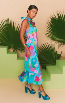 Garden Midi Dress ~ Multi Piccadilly Floral(XS)