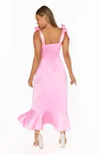 Garden Midi Dress ~ Pink Luxe Satin(XS)