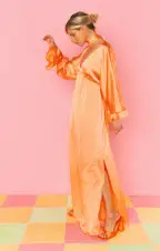 Thalia Maxi Dress ~ Cantaloupe Luxe Satin(XS)