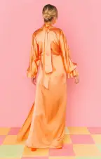 Thalia Maxi Dress ~ Cantaloupe Luxe Satin(XS)