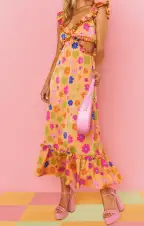 Lane Midi Dress ~ Poppin Poppy(XS)