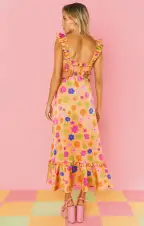 Lane Midi Dress ~ Poppin Poppy(XS)