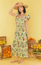 Lunch Date Midi Dress ~ Citrus in Georgia(XS)