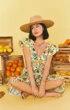 Lunch Date Midi Dress ~ Citrus in Georgia(XS)