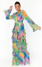 Jenny Ruffle Maxi Dress ~ Everhart Palms(XS)