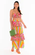 Full Swing Skirt ~ Paradise Stripe Poplin(XS)