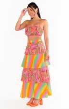 Full Swing Skirt ~ Paradise Stripe Poplin(XS)