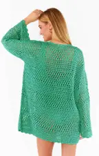 Paula Pullover ~ Sea Green Crochet(XS)