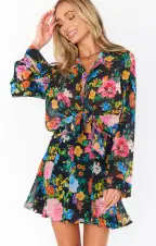 Skater Mini Skirt ~ Midnight Botanical Floral(XS)