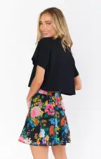 Skater Mini Skirt ~ Midnight Botanical Floral(XS)