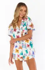 Sunday Morning PJ Set ~ Rainbow Butterflies Knit(XS)