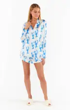 Early Riser PJ Set ~ Hamptons Lobster Silky(XS)