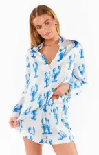 Early Riser PJ Set ~ Hamptons Lobster Silky(XS)