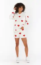 Go To Sweater ~ Tossed Heart Knit Red(XS)
