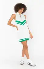 Zoe Zip Dress ~ Green Stripe Knit(XS)