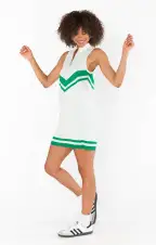 Zoe Zip Dress ~ Green Stripe Knit(XS)