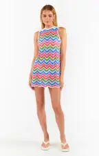 Sweeney Coverup ~ Wavy Stripe Crochet(XS)