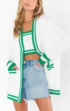 Below Deck Tank ~ Green Stripe Knit(XS)