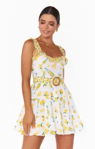 Jolene Mini Dress ~ Limoncello Embroidery(XS)