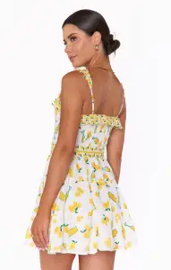 Jolene Mini Dress ~ Limoncello Embroidery(XS)