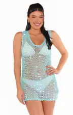 Cass Coverup ~ Blue Sequin Crochet(XS)
