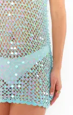 Cass Coverup ~ Blue Sequin Crochet(XS)