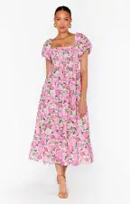 Afternoon Tea Dress ~ Cottage Floral Pink(XS)