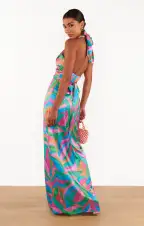 Adele Halter Maxi Dress ~ Guava Punch(XS)
