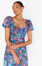 Mia Midi Dress ~ Painterly Meadows(XS)