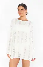 Packable Pullover ~ White Crochet(XS)