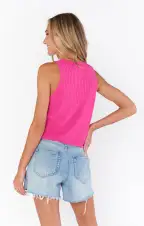 Time Out Tie Top ~ Pink Rib Knit(XS)