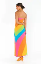 Island Nights Tube Dress ~ Salty Rainbow Stripe Knit(XS)