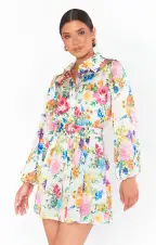 Carrie Collared Dress ~ Ivory Botanical Floral(XS)