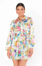 Carrie Collared Dress ~ Ivory Botanical Floral(XS)