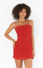 Be Mine Mini Dress ~ Red Texture Stretch(XS)