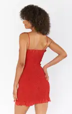 Be Mine Mini Dress ~ Red Texture Stretch(XS)