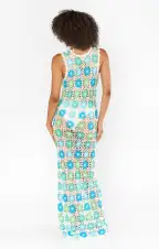 Vacay Tank Coverup ~ White Multi Floral Crochet(XS)