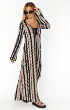 Vacay Coverup ~ Neutral Groovy Knit(XS)