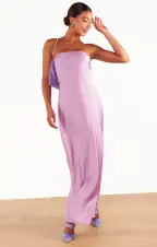 Taylor Tube Dress ~ Lilac Luxe Satin(XS)
