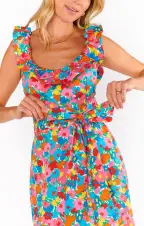Alexis Midi Dress ~ Bright Begonias(XS)