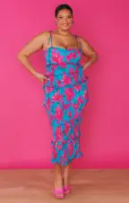 Stella Smocked Dress ~ Garden Party Blue(XS)