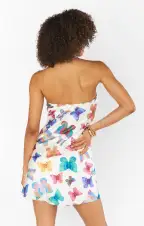 Taylor Tube Mini Dress ~ Rainbow Butterflies(XXS)